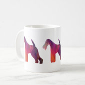Silhouette des Leiterfox Terrier Geometric Muster Kaffeetasse (Vorderseite Links)