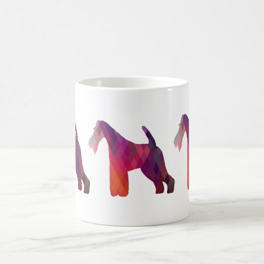 Silhouette des Leiterfox Terrier Geometric Muster Kaffeetasse (Mittel)