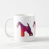 Silhouette des Leiterfox Terrier Geometric Muster Kaffeetasse (Links)