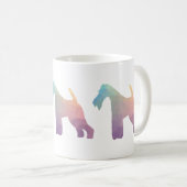 Silhouette des Leiterfox Terrier Geometric Muster Kaffeetasse (VorderseiteRechts)
