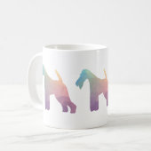Silhouette des Leiterfox Terrier Geometric Muster Kaffeetasse (Vorderseite Links)