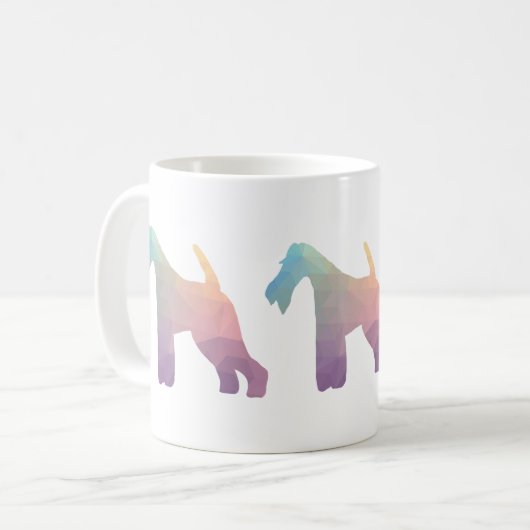 Silhouette des Leiterfox Terrier Geometric Muster Kaffeetasse (Vorderseite Links)