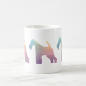 Silhouette des Leiterfox Terrier Geometric Muster Kaffeetasse (Mittel)