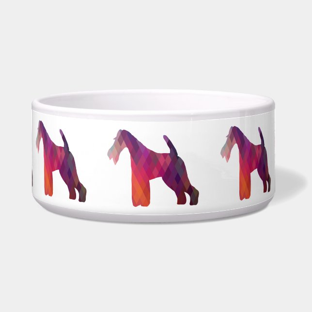 Silhouette des Leiterfox Terrier Geometric Muster Napf (Vorderseite)