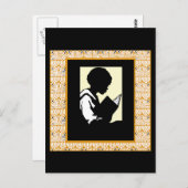 Silhouette des Lesens Postkarte (Vorne/Hinten)