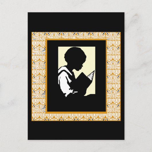Silhouette des Lesens Postkarte (Vorderseite)