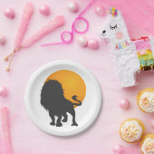 Silhouette des Löwen - Hintergrundfarbe auswählen Pappteller (Party)