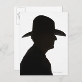 Silhouette des Mannes in Profil mit traditioneller Postkarte (Vorne/Hinten)