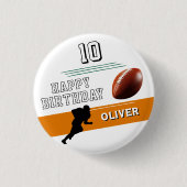 Silhouette des modernen Fußballspielers zum Geburt Button (Vorderseite)