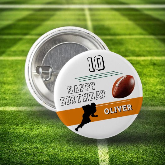 Silhouette des modernen Fußballspielers zum Geburt Button