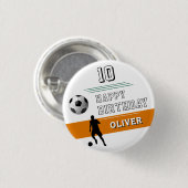 Silhouette des modernen Fußballspielers zum Geburt Button (Vorne & Hinten)