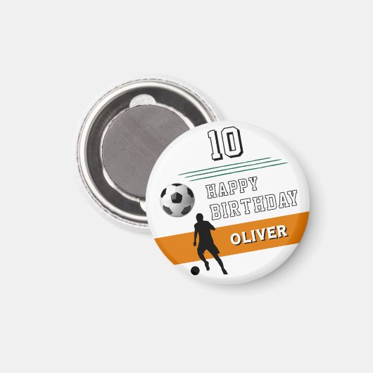 Silhouette des modernen Fußballspielers zum Geburt Magnet (Vorderseite/Rückseite)