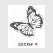 Silhouette des Monarchschmetterlings Aufkleber (Blatt)