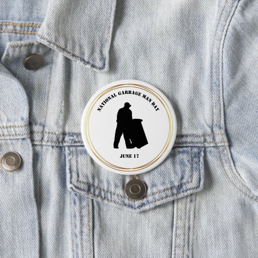 Silhouette des National Garbage Man Day Button (Beispiel)