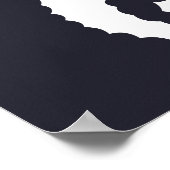 Silhouette des nautischen SEEPFERDS Poster (Ecke)