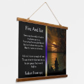 Silhouette des Ozeans mit einem Spiegelbild des Mo Wandteppich Mit Holzrahmen (Gewinkelt)