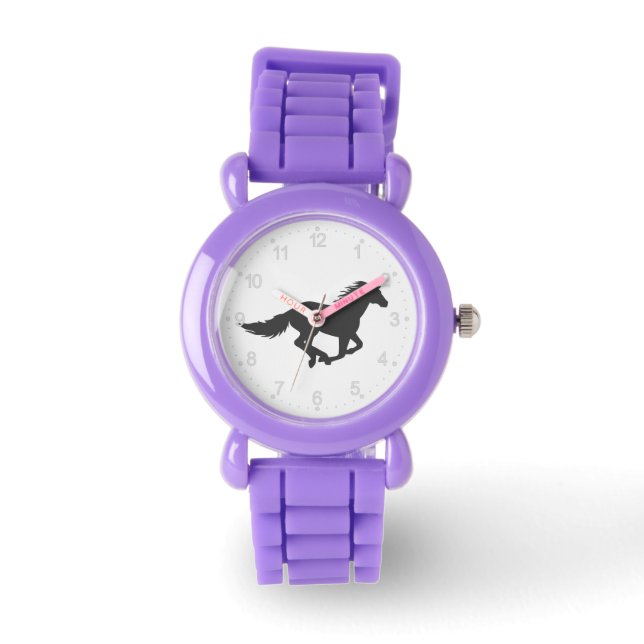 Silhouette des Pferdes Armbanduhr (Vorderseite)