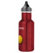 Silhouette des Pickleball-Spielers und Ball person Edelstahlflasche (Rechts)