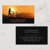Silhouette des Radfahrers, Radfahrer, Fahrradfahre Visitenkarte (Vorne/Hinten)