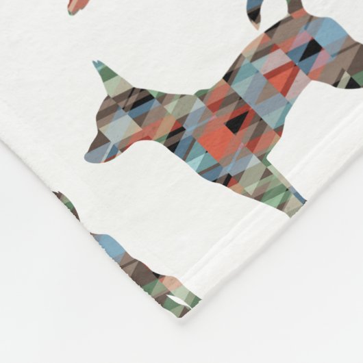 Silhouette des Ratten Terrier-Musters Fleecedecke (Ecke)