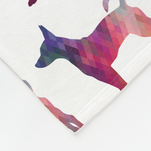 Silhouette des Ratten Terrier-Musters Fleecedecke (Ecke)