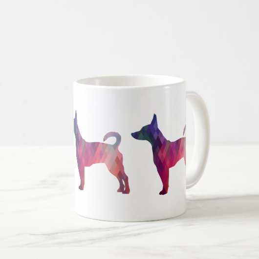 Silhouette des Ratten Terrier-Musters Kaffeetasse (VorderseiteRechts)