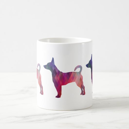 Silhouette des Ratten Terrier-Musters Kaffeetasse (Mittel)