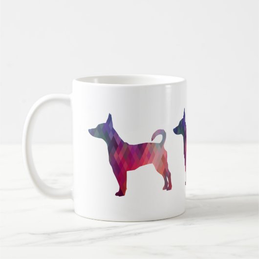 Silhouette des Ratten Terrier-Musters Kaffeetasse (Links)