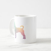 Silhouette des Ratten Terrier-Musters Kaffeetasse (Vorderseite Links)