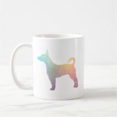 Silhouette des Ratten Terrier-Musters Kaffeetasse (Links)