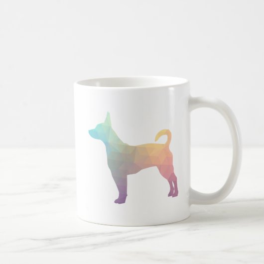 Silhouette des Ratten Terrier-Musters Kaffeetasse (Rechts)