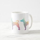 Silhouette des Ratten Terrier-Musters Kaffeetasse (VorderseiteRechts)