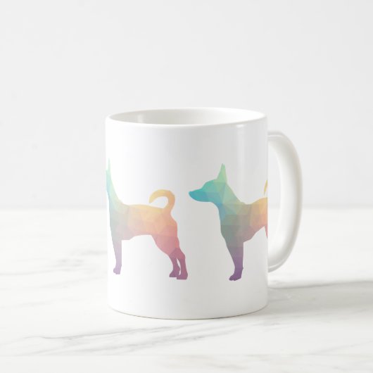 Silhouette des Ratten Terrier-Musters Kaffeetasse (VorderseiteRechts)