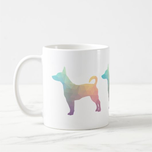 Silhouette des Ratten Terrier-Musters Kaffeetasse (Links)