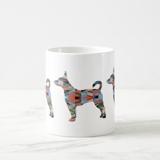 Silhouette des Ratten Terrier-Musters Kaffeetasse (Mittel)