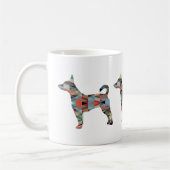 Silhouette des Ratten Terrier-Musters Kaffeetasse (Links)