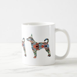 Silhouette des Ratten Terrier-Musters Kaffeetasse
