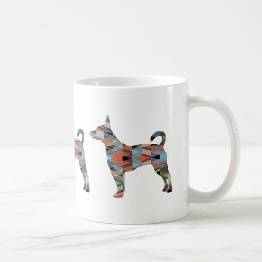 Silhouette des Ratten Terrier-Musters Kaffeetasse (Rechts)
