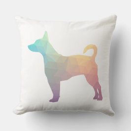 Silhouette des Ratten Terrier-Musters Kissen