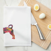 Silhouette des Ratten Terrier-Musters Küchentuch (Viertel Falte)