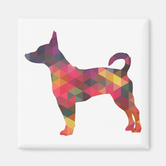 Silhouette des Ratten Terrier-Musters Magnet (Vorne)