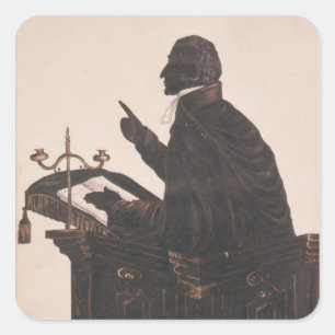 Silhouette des Rev. L. Littleton Powys Quadratischer Aufkleber