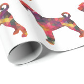 Silhouette des Riesenschnauzer Dog Geometric Muste Geschenkpapier (Rolleneckpunkt)