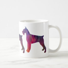 Silhouette des Riesenschnauzer Geometric Kaffeetasse