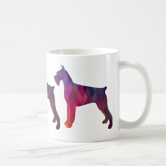 Silhouette des Riesenschnauzer Geometric Kaffeetasse (Rechts)