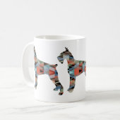 Silhouette des Riesenschnauzer Geometric Kaffeetasse (Vorderseite Links)