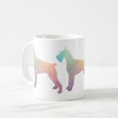 Silhouette des Riesenschnauzer Geometric Kaffeetasse (Vorderseite Links)