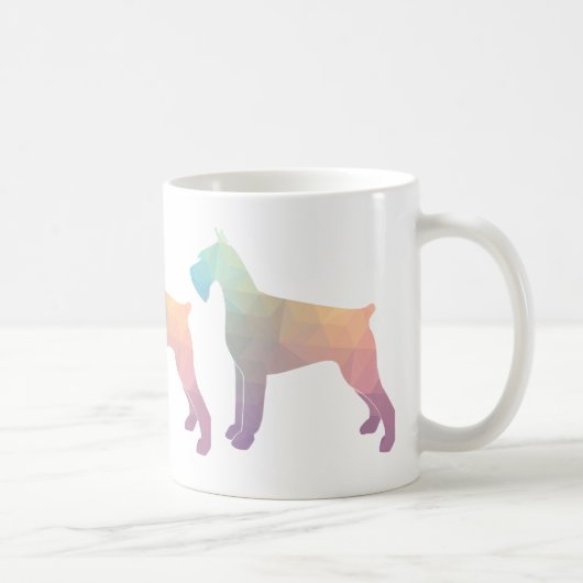 Silhouette des Riesenschnauzer Geometric Kaffeetasse (Rechts)