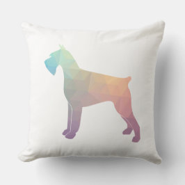 Silhouette des Riesenschnauzer Geometric Kissen