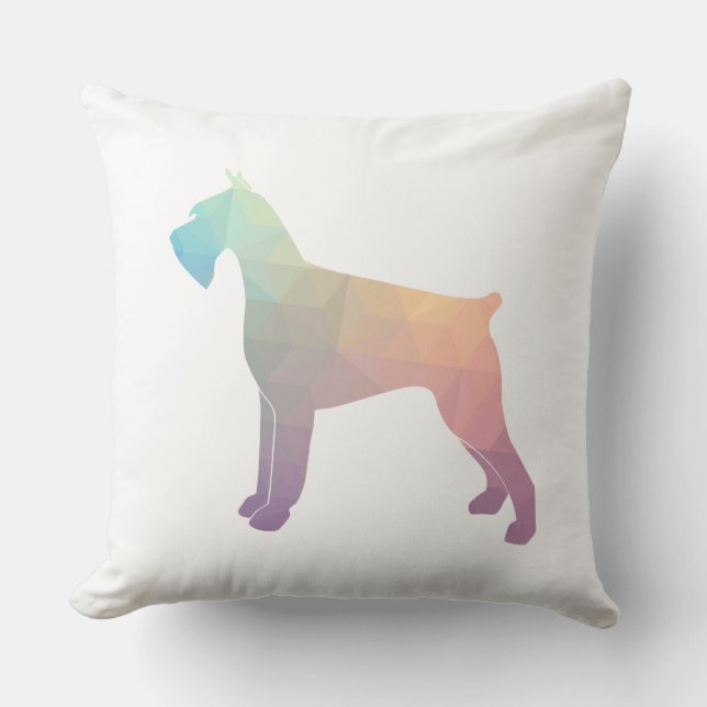 Silhouette des Riesenschnauzer Geometric Kissen (Vorderseite)